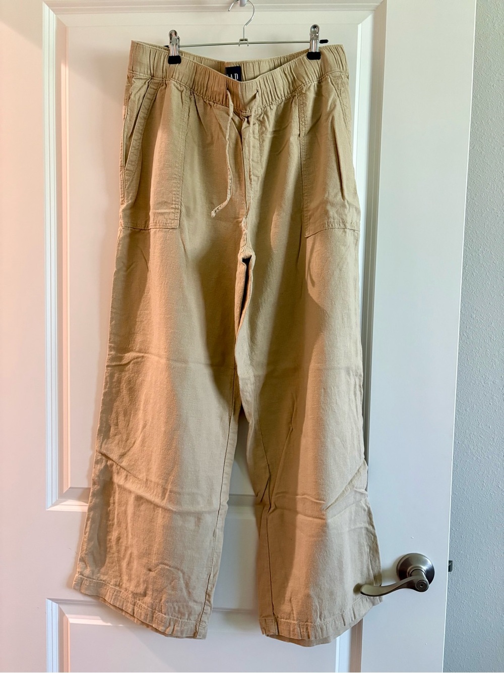 GAP Linen/Rayon blend Wide-Leg Pants - Beige